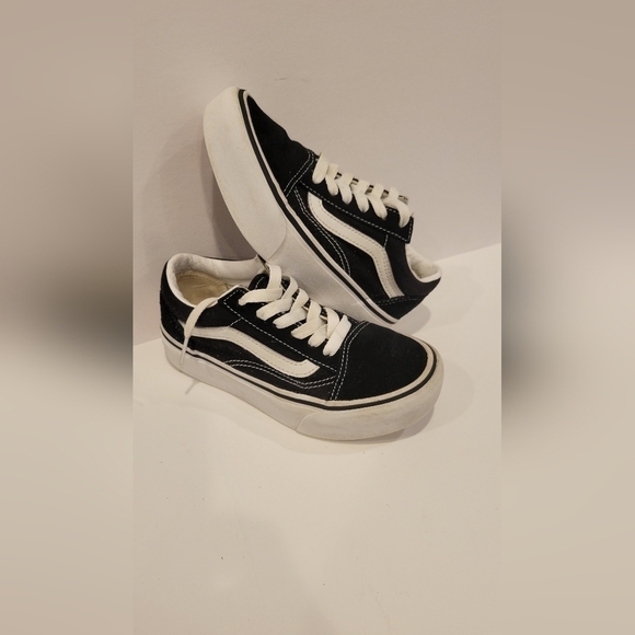 Vans off the wall Leather Canvas Suede Sneakers  Kids Size 1 - Picture 2 of 7